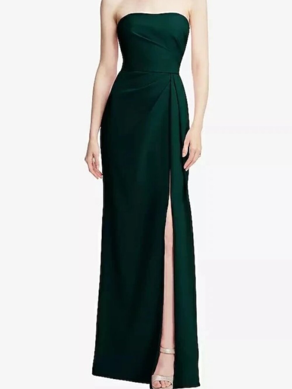 After Six Evergreen Strapless Crepe Trumpet Gown 6873